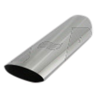 Flo-Pro® - 304 SS Round 45 Degree Non-Rolled Edge Angle Cut Polished Exhaust Tip (2.25" Inlet, 3" Outlet, 18" Length)
