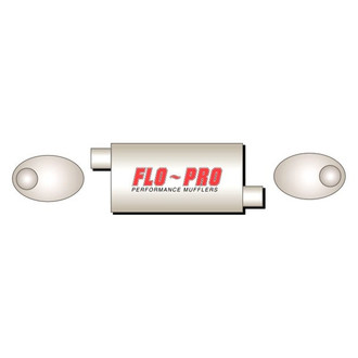 Flo-Pro® - Stainless Steel Oval Gray Exhaust Muffler
