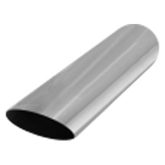 Flo-Pro® - 304 SS Round 45 Degree Non-Rolled Edge Angle Cut Polished Exhaust Tip (2.25" Inlet, 3" Outlet, 12" Length)