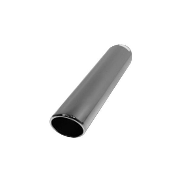 Flo-Pro® - 304 SS Round 15 Degree Rolled Edge Angle Cut Black Chrome Exhaust Tip