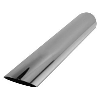Flo-Pro® - 304 SS Round 45 Degree Non-Rolled Edge Angle Cut Polished Exhaust Tip (2.25" Inlet, 3.5" Outlet, 22" Length)