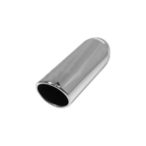 Flo-Pro® - 304 SS Round 20 Degree Rolled Edge Angle Cut Polished Exhaust Tip