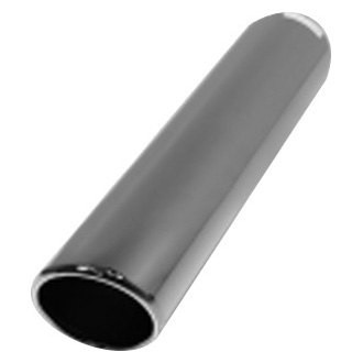 Flo-Pro® - 304 SS Round 15 Degree Rolled Edge Angle Cut Weld-On Black Chrome Exhaust Tip (2.5" Inlet, 4" Outlet, 9" Length)