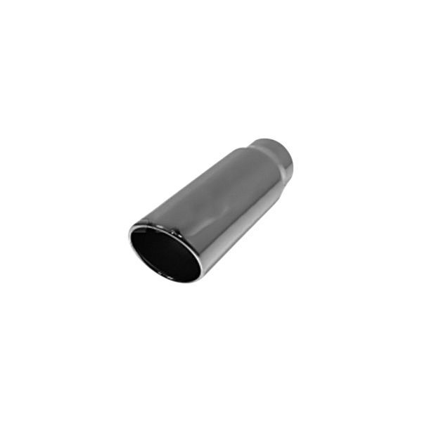 Flo-Pro® - 304 SS Round 15 Degree Rolled Edge Angle Cut Exhaust Tip