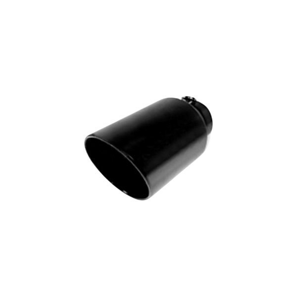 Flo-Pro® - 304 SS Round Rolled Edge Angle Cut Black Coated Exhaust Tip