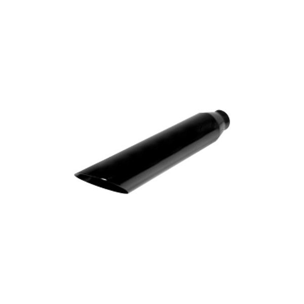 Flo-Pro® - 304 SS Round 45 Degree Non-Rolled Edge Angle Cut Black Powder Coated Exhaust Tip