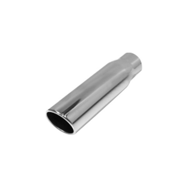 Flo-Pro® - 304 SS Round 20 Degree Rolled Edge Angle Cut Polished Exhaust Tip