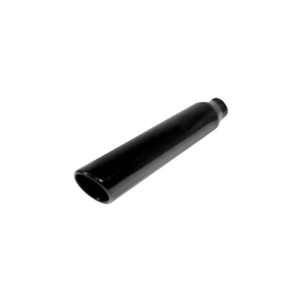 Flo-Pro® - 304 SS Round Rolled Edge Angle Cut Black Powder Coated Exhaust Tip
