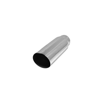 Flo-Pro® - 304 SS Round 15 Degree Angle Cut Weld-On Polished Exhaust Tip (4" Inlet, 6" Outlet, 15" Length)