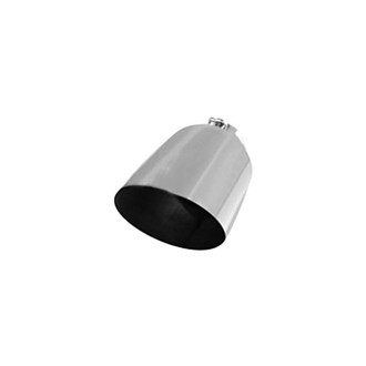Flo-Pro® - 304 SS Round Angle Cut Bolt-On Polished Exhaust Tip (4" Inlet, 6" Outlet, 18" Length)