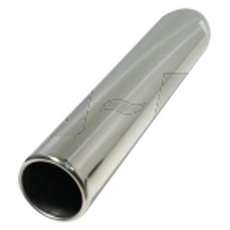 Flo-Pro® - 304 SS Pencil Style Round Rolled Edge Straight Cut Weld-On Polished Exhaust Tip (2.25" Inlet, 2.5" Outlet, 10" Length)