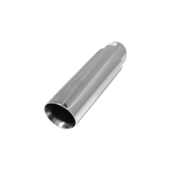 Flo-Pro® - 304 SS Round Beveled Edge Angle Cut Double-Wall Polished Exhaust Tip
