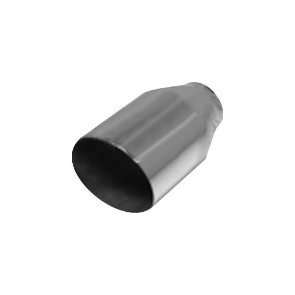 Flo-Pro® - 304 SS Round Non-Rolled Edge Angle Cut Single-Wall Polished Exhaust Tip