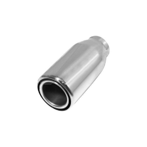 Flo-Pro® - 304 SS Round Double Layer Rolled Edge Straight Cut Polished Exhaust Tip
