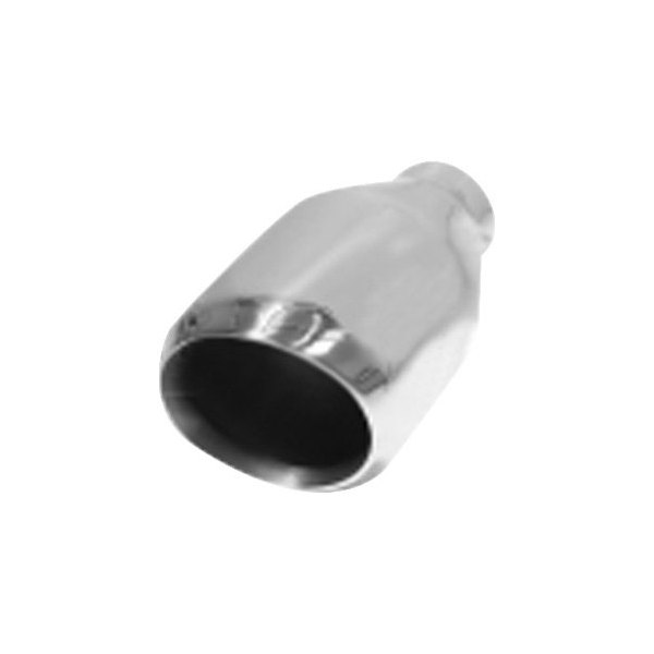 Flo-Pro® - 304 SS Domed Non-Rolled Edge Angle Cut Double-Wall Polished Exhaust Tip