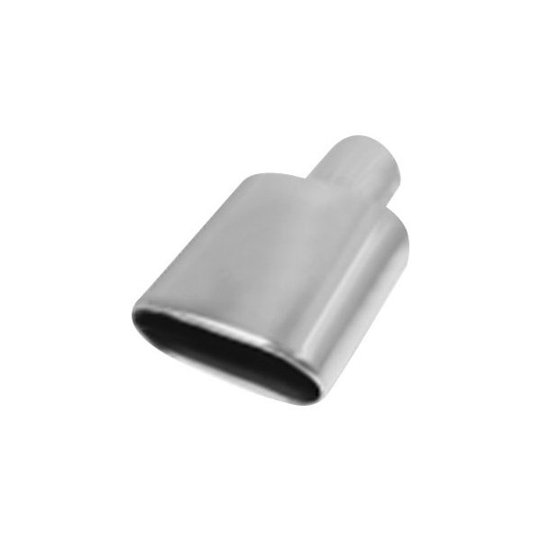 Flo-Pro® - 304 SS Oval Rolled Edge Angle Cut Polished Exhaust Tip