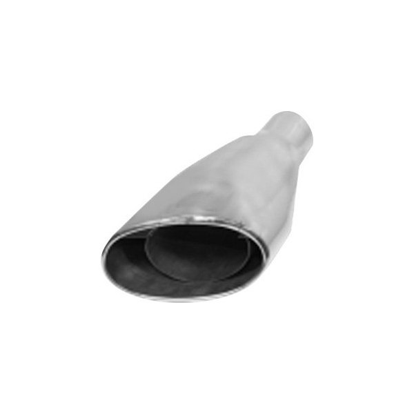 Flo-Pro® - Driver Side 304 SS Oval Angle Cut Polished Exhaust Tip without Internal Tube