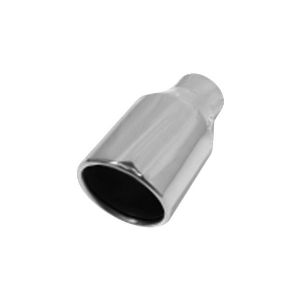 Flo-Pro® - 304 SS Round Double Layer Rolled Edge Angle Cut Polished Exhaust Tip