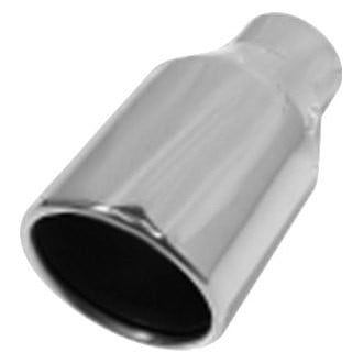 Flo-Pro® - 304 SS Round Double Layer Rolled Edge Angle Cut Weld-On Polished Exhaust Tip