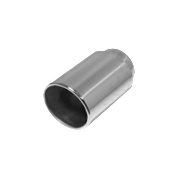 Flo-Pro® - 304 SS Round Rolled Edge Straight Cut Double-Wall Polished Exhaust Tip