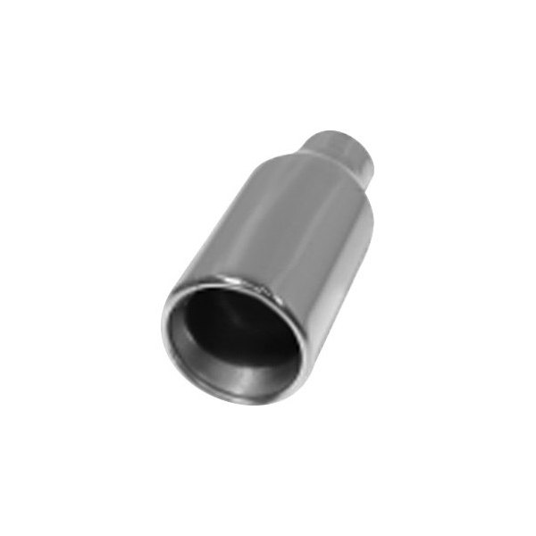 Flo-Pro® - 304 SS Round Rolled Edge Straight Cut Double-Wall Polished Exhaust Tip