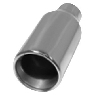 Flo-Pro® - 304 SS Round Rolled Edge Straight Cut Weld-On Double-Wall Polished Exhaust Tip (2.25" Inlet, 4" Outlet, 9" Length)