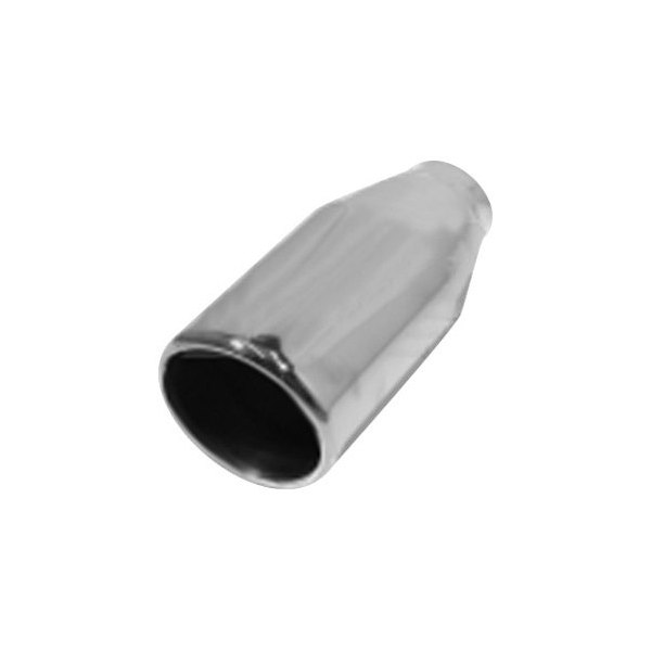 Flo-Pro® - 304 SS Round Rolled Edge Angle Cut Double-Wall Polished Exhaust Tip