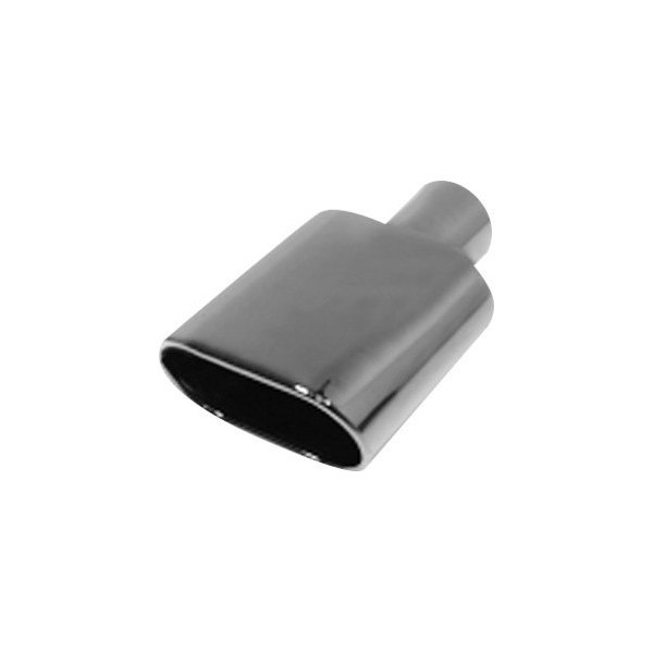 Flo-Pro® - 304 SS Oval Rolled Edge Angle Cut Black Chrome Exhaust Tip