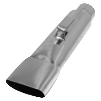 Flo-Pro® - 304 SS Mopar Style Oval Angle Cut Weld-On Polished Exhaust Tip (2.25" Inlet, 17" Length)