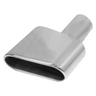 Flo-Pro® - 304 SS Offset Inlet Oval Angle Cut Weld-On Polished Exhaust Tip (2.25" Inlet, 9" Length)