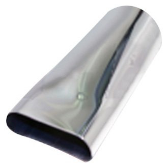 Flo-Pro® - 304 SS Oval Angle Cut Weld-On Polished Exhaust Tip (2.25" Inlet, 8" Length)