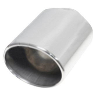 Flo-Pro® - 304 SS Oval Straight Cut Weld-On Double-Wall Polished Exhaust Tip (2.25" Inlet, 6" Length)