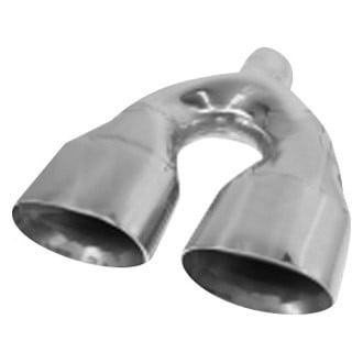 Flo-Pro® - 304 SS Round Angle Cut Weld-On Dual Polished Exhaust Tip (2.25" Inlet, 14" Length)