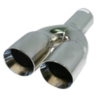 Flo-Pro® - 304 SS Round Angle Cut Weld-On Dual Chrome Exhaust Tip (3" Inlet, 3.5" Outlet, 13" Length)