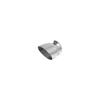 Flo-Pro® - 304 SS Rear Round Angle Cut Weld-On Exhaust Tip (4" Inlet, 5" Outlet, 8" Length)