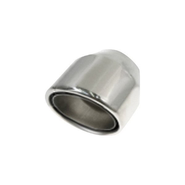 Flo-Pro® - 304 SS Round Double Layer Rolled Edge Angle Cut Polished Exhaust Tip