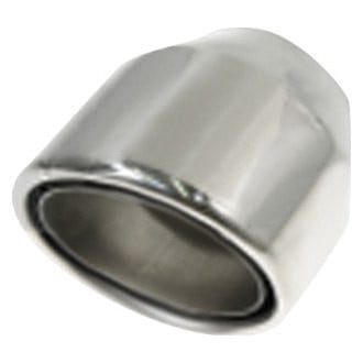 Flo-Pro® - 304 SS Round Double Layer Rolled Edge Angle Cut Weld-On Polished Exhaust Tip (2.5" Inlet, 4" Outlet, 5" Length)