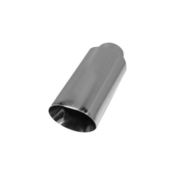 Flo-Pro® - 304 SS Oval Angle Cut Double-Wall Polished Exhaust Tip