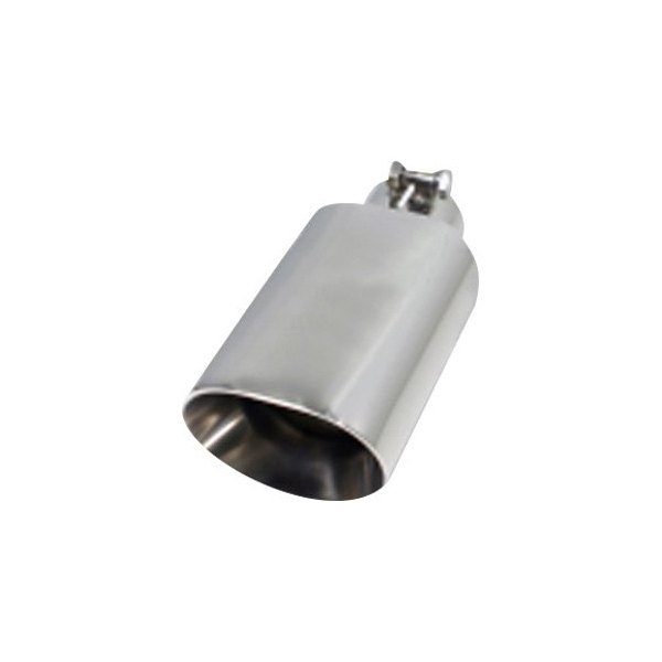 Flo-Pro® - 304 SS Oval Angle Cut Double-Wall Polished Exhaust Tip