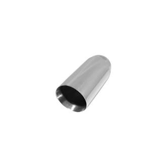 Flo-Pro® - 304 SS Round Non-Resonated Angle Cut Weld-On Double-Wall Exhaust Tip (4" Inlet, 5" Outlet, 12" Length)