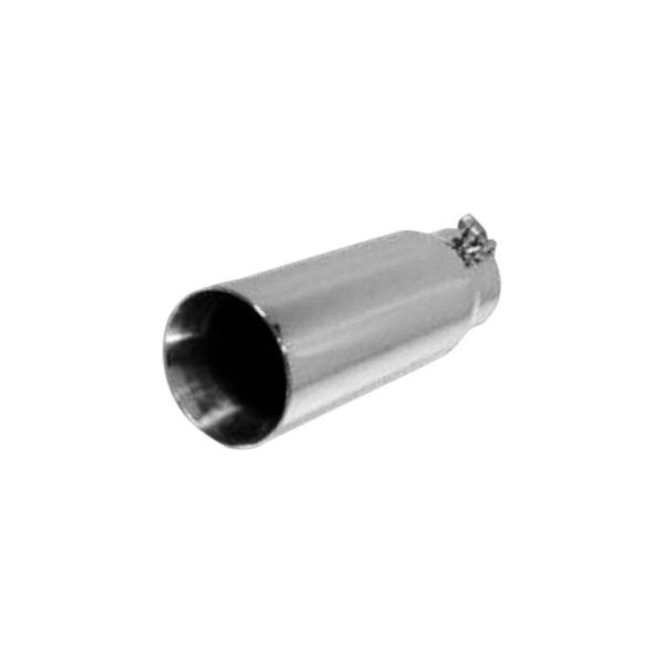 Flo-Pro® - 304 SS Round Non-Resonated Angle Cut Double-Wall Exhaust Tip
