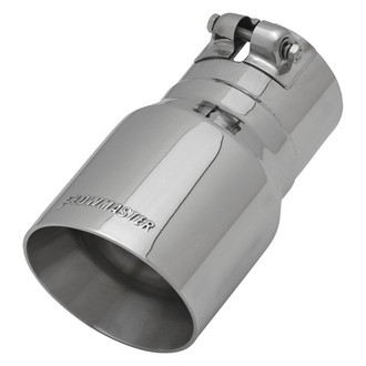 Flowmaster® - Stainless Steel Driver or Passenger Side Round Angle Cut Clamp-On Double-Wall Polished Exhaust Tip (3" Inlet, 4" Outlet, 7" Length)