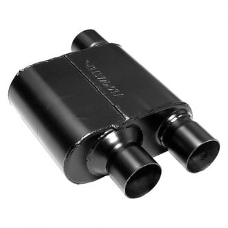 Flowmaster® - Super 10 Series Delta Flow™ 409 SS Oval Black Exhaust Muffler (2.5" Offset ID, 2.5" Offset OD, 8" Length)
