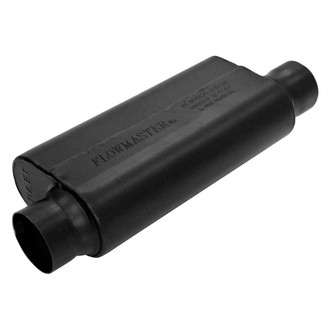 Flowmaster® - Stainless Steel Oval Black Exhaust Resonator (2.5" Offset ID, 2.5" Same Side Offset OD, 11.75" Length)