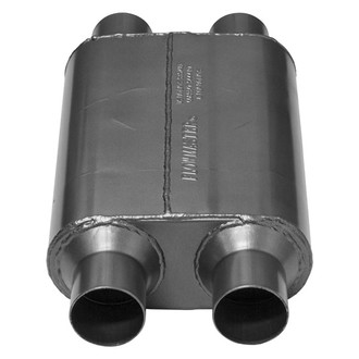 Flowmaster® - 40 Series Aluminized Steel Oval Black Exhaust Muffler (2.5" Dual ID, 2.5" Dual OD, 13" Length)