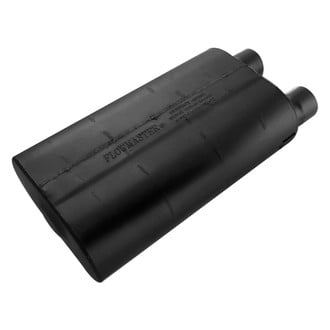 Flowmaster® - 80 Series Cross-Flow™ Aluminized Steel Oval Black Exhaust Muffler (2.5" Offset ID, 2.5" Offset OD, 17" Length)
