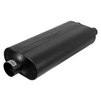 Flowmaster® 530722 - 70 Series Delta Flow™ Aluminized Steel Oval Big Block Black Exhaust Muffler (3" Center ID, 2.25" Dual OD, 22" Length)
