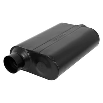 Flowmaster® - 30 Series Delta Force™ Aluminized Steel Oval 3-Chamber Race Black Exhaust Muffler (3.5" Offset ID, 3.5" Center OD, 17" Length)
