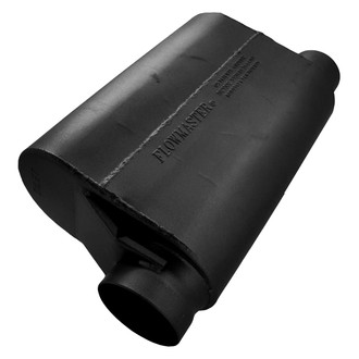 Flowmaster® - 40 Series Aluminized Steel Oval Black Exhaust Muffler (3.5" Offset ID, 3" Same Side Offset OD, 13.5" Length)