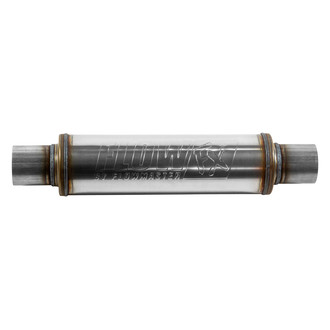 Flowmaster® - FlowFX™ 409 SS Round Gray Exhaust Muffler (2.5" Center ID, 2.5" Center OD, 14" Length)